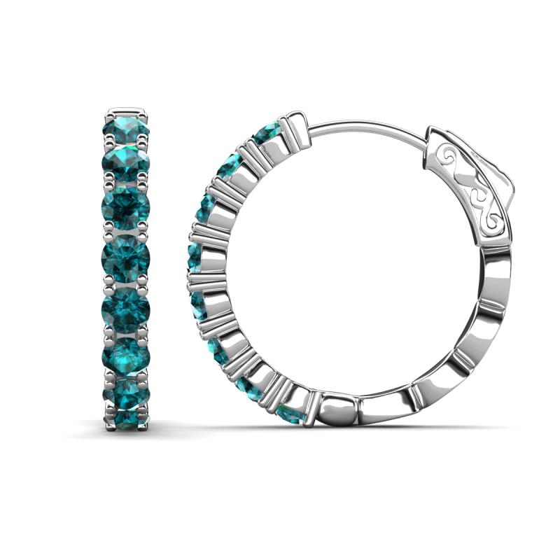 Anna 2.72 ctw London Blue Topaz (3.50 mm) Hoop Earrings 