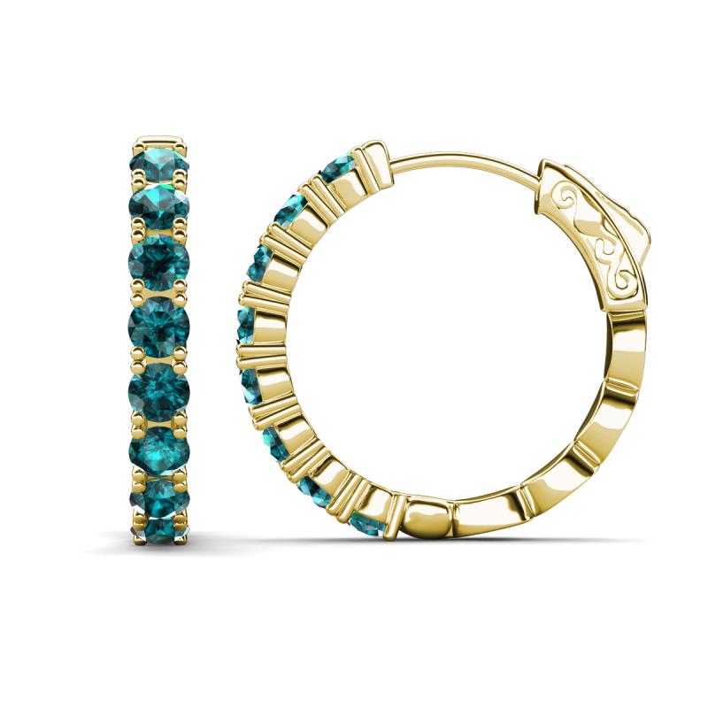 Anna 2.72 ctw London Blue Topaz (3.50 mm) Hoop Earrings 
