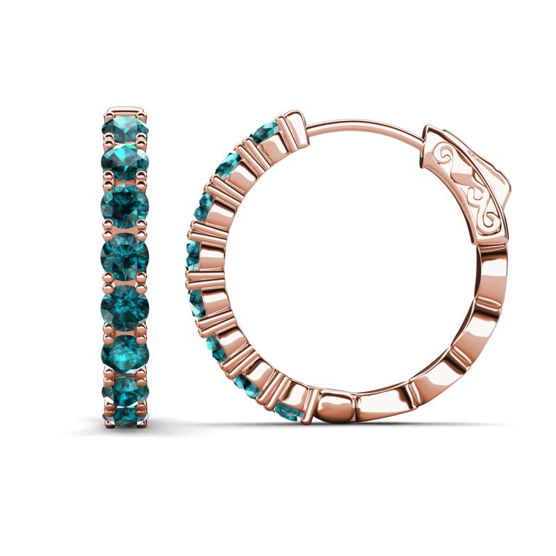 Anna 2.72 ctw London Blue Topaz (3.50 mm) Hoop Earrings 