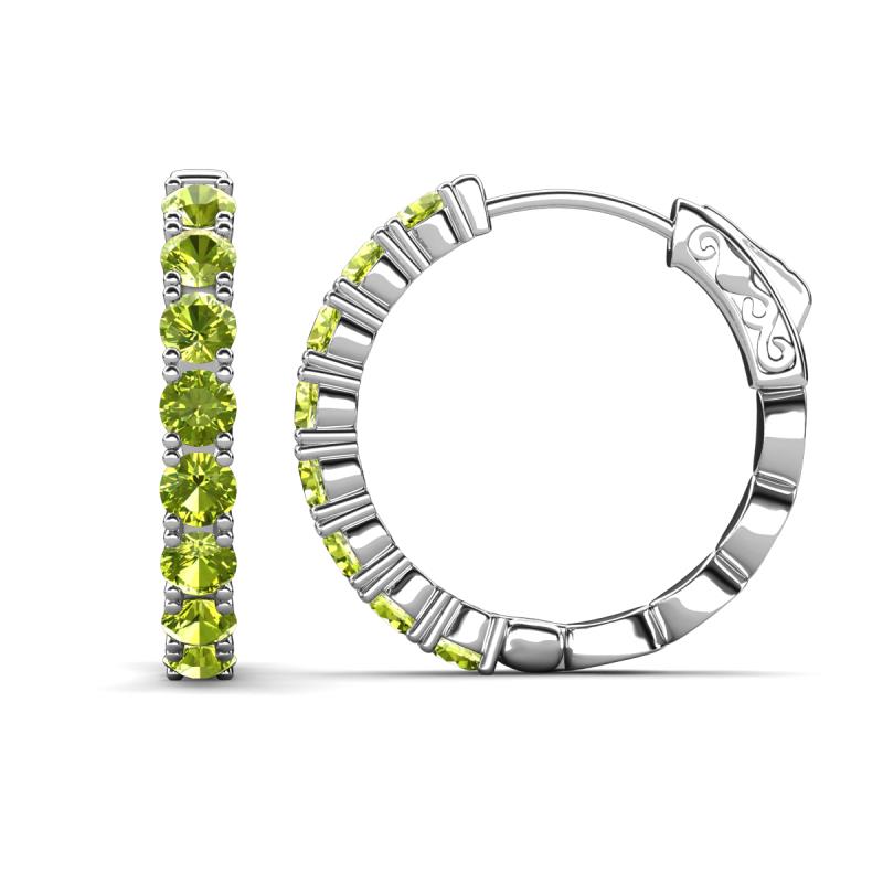 Anna 2.86 ctw Peridot (3.50 mm) Hoop Earrings 