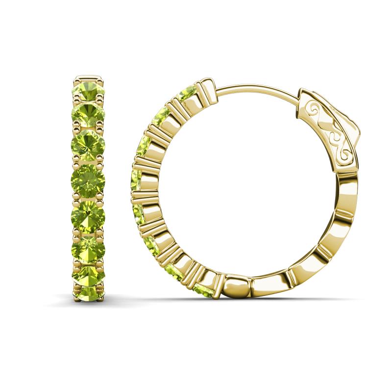 Anna 2.86 ctw Peridot (3.50 mm) Hoop Earrings 