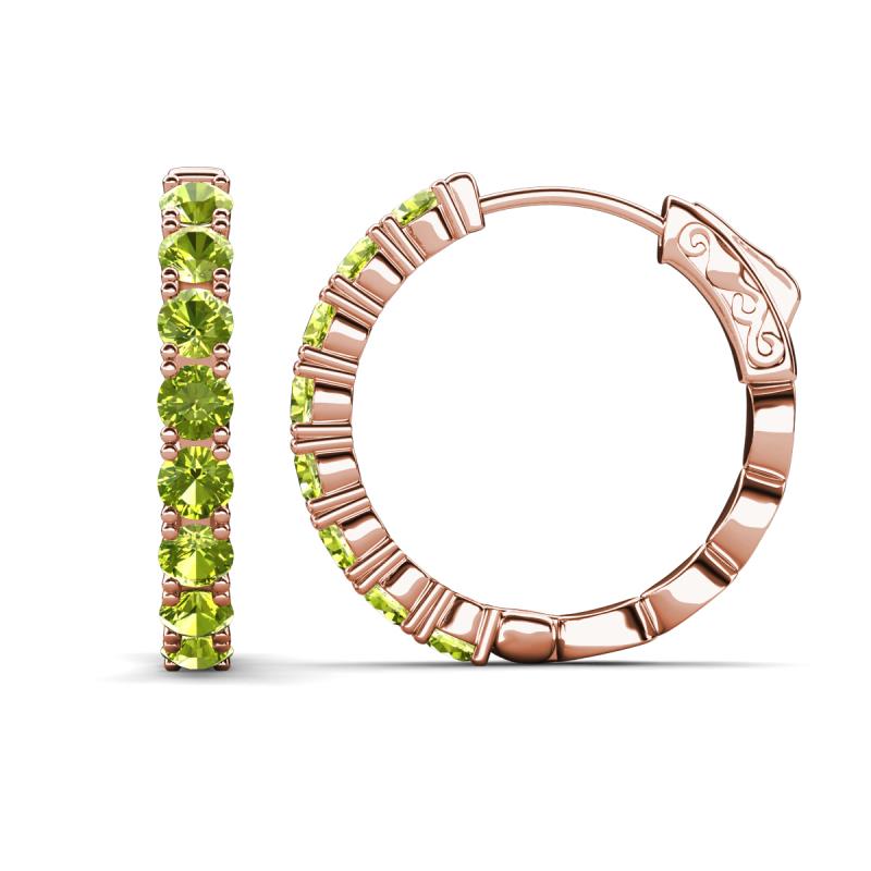 Anna 2.86 ctw Peridot (3.50 mm) Hoop Earrings 