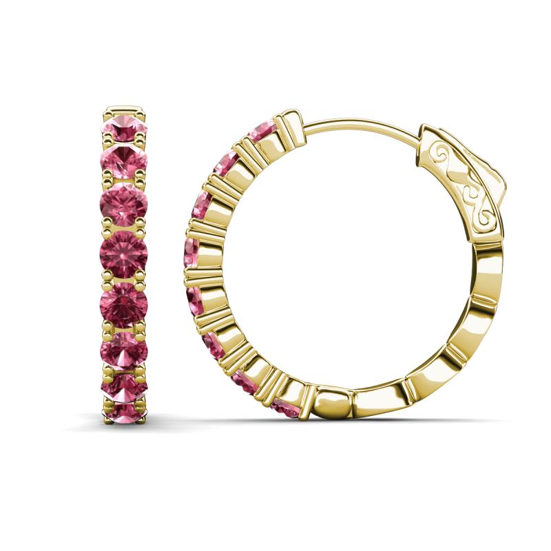 Anna 2.40 ctw Pink Tourmaline (3.50 mm) Hoop Earrings 