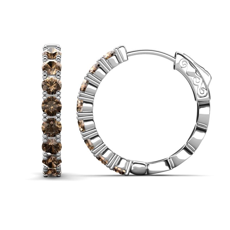 Anna 2.56 ctw Smoky Quartz (3.50 mm) Hoop Earrings 