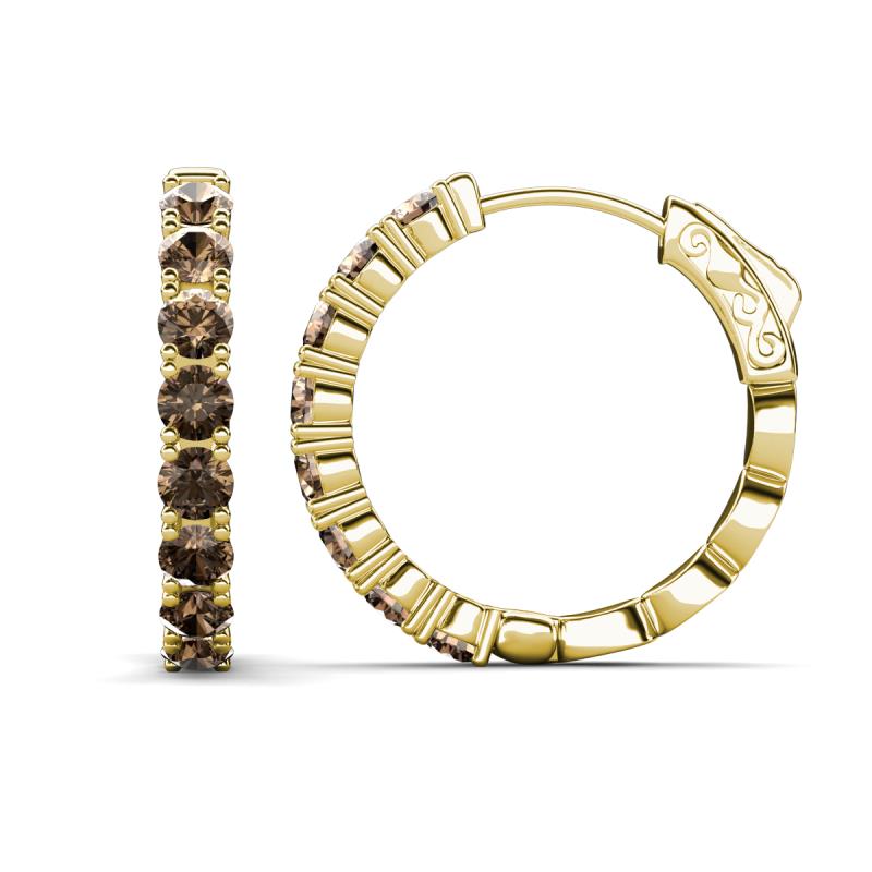 Anna 2.56 ctw Smoky Quartz (3.50 mm) Hoop Earrings 