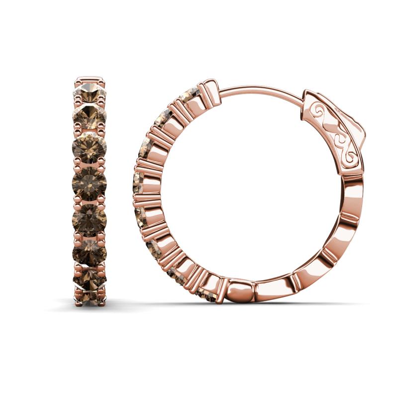 Anna 2.56 ctw Smoky Quartz (3.50 mm) Hoop Earrings 