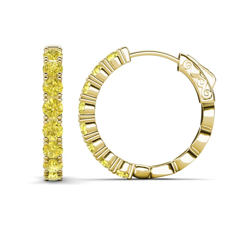 Anna 3.20 ctw Created Yellow Diamond (3.50 mm) Hoop Earrings 