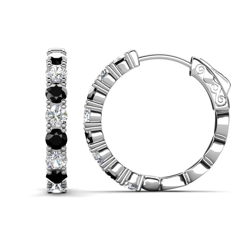 Anna 2.56 ctw Black Diamond and Lab Grown Diamonds (3.50 mm) Hoop Earrings 