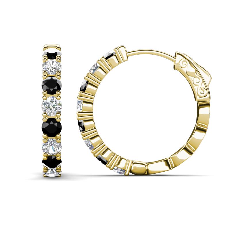 Anna 2.56 ctw Black Diamond and Lab Grown Diamonds (3.50 mm) Hoop Earrings 