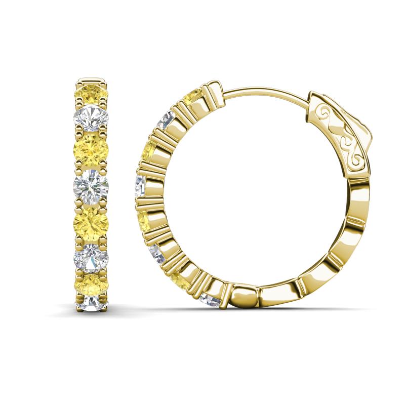 Anna 2.56 ctw Yellow Sapphire and Lab Grown Diamonds (3.50 mm) Hoop Earrings 