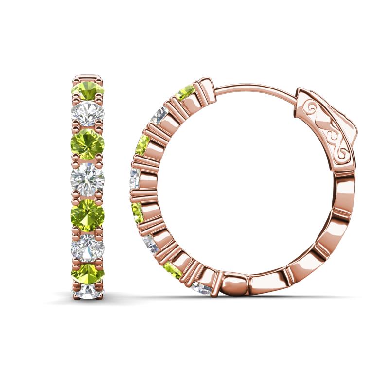 Anna 2.63 ctw Peridot and Lab Grown Diamonds (3.50 mm) Hoop Earrings 