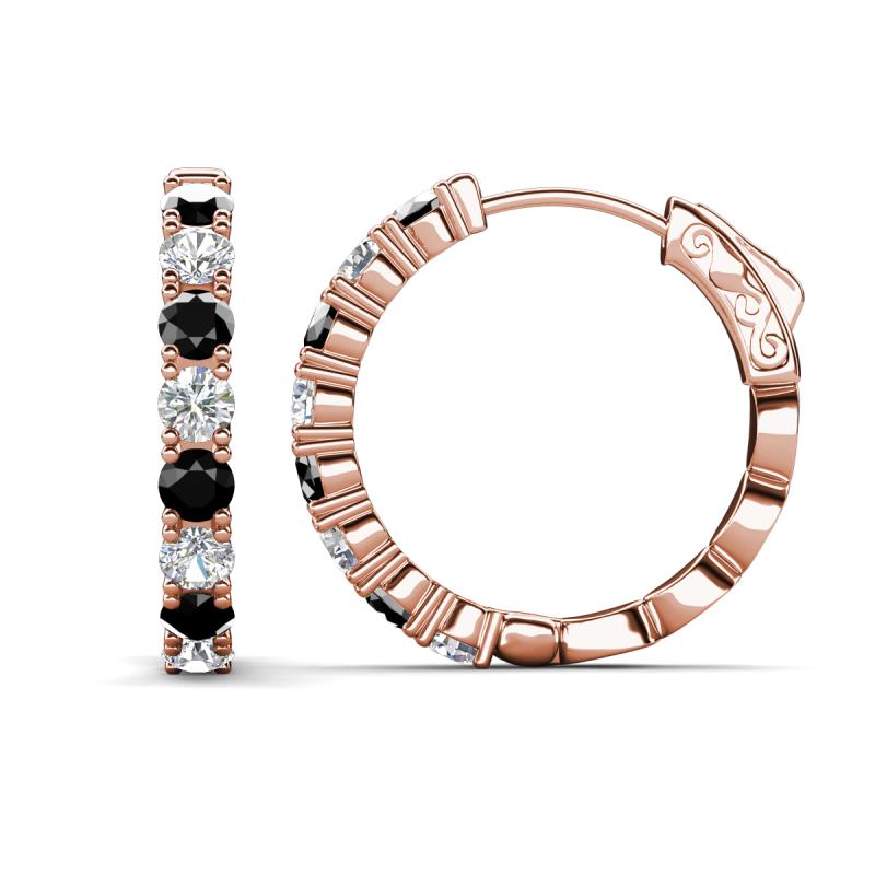 Anna 2.56 ctw Black Diamond and Natural Diamonds (3.50 mm) Hoop Earrings 