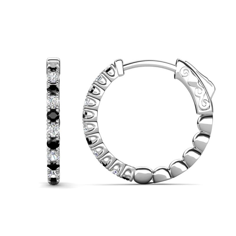 Anna 0.68 ctw Black Diamonds and Natural Diamonds (2.00 mm) Hoop Earrings 