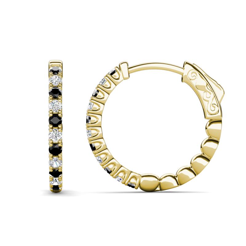 Anna 0.68 ctw Black Diamonds and Natural Diamonds (2.00 mm) Hoop Earrings 