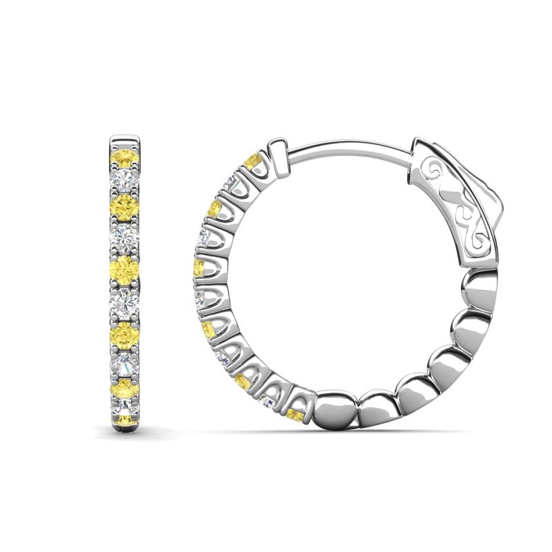 Anna 0.66 ctw Yellow Sapphire and Natural Diamonds (2.00 mm) Hoop Earrings 