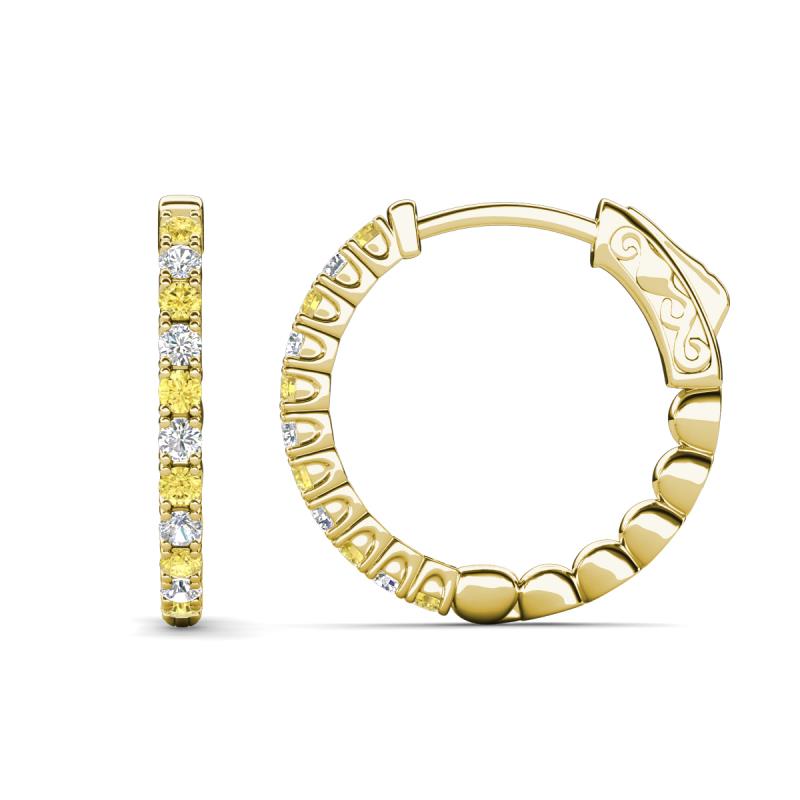 Anna 0.66 ctw Yellow Sapphire and Natural Diamonds (2.00 mm) Hoop Earrings 