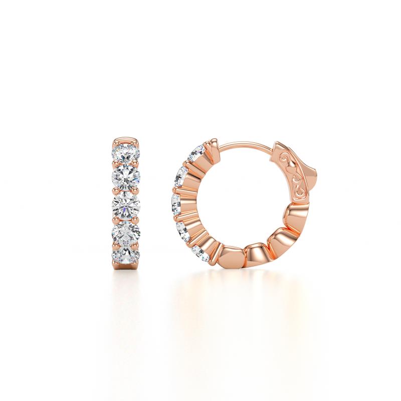 Anika 1.00 ctw Lab Grown Diamonds (3.00 mm) Huggie Earrings 