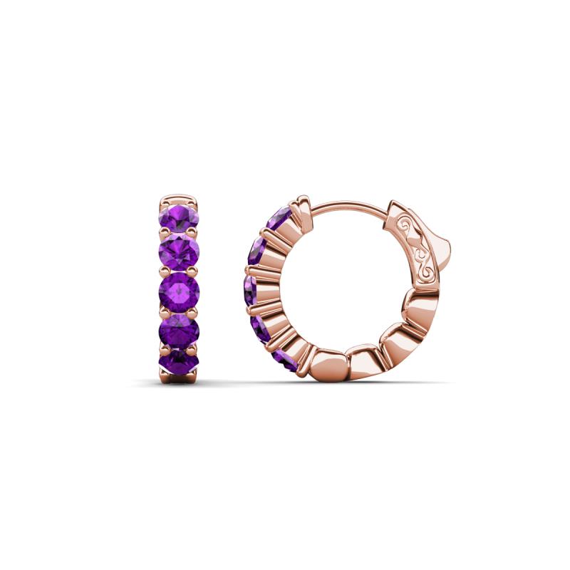 Anika 0.80 ctw Amethyst (3.00 mm) Huggie Earrings 