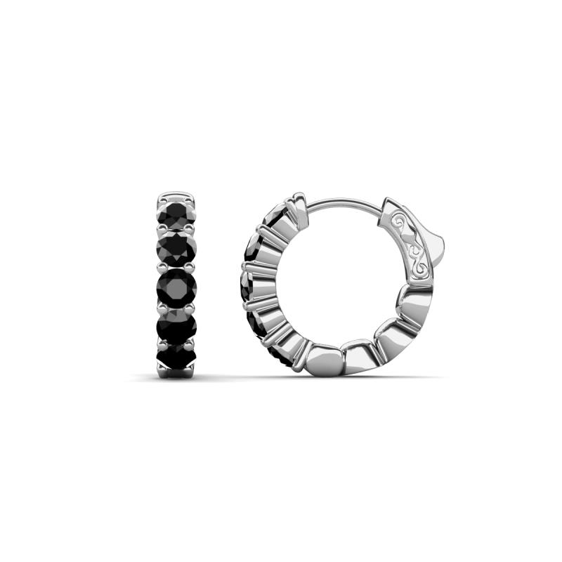 Anika 1.10 ctw Black Diamond (3.00 mm) Huggie Earrings 