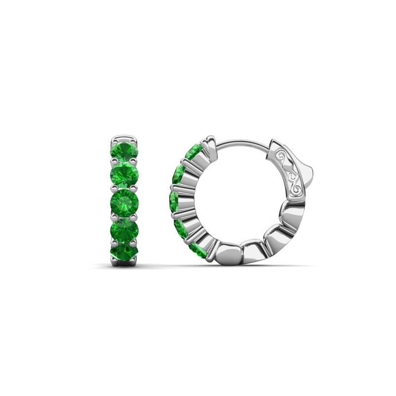 Anika 1.16 ctw Green Garnet (3.00 mm) Huggie Earrings 