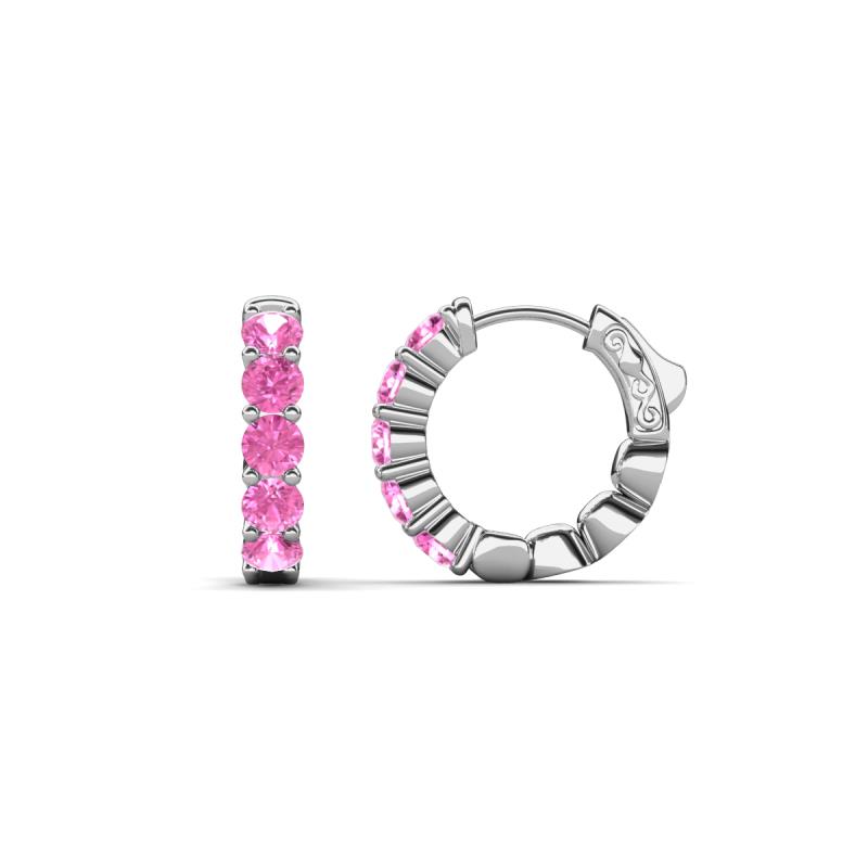 Anika 1.05 ctw Pink Sapphire (3.00 mm) Huggie Earrings 