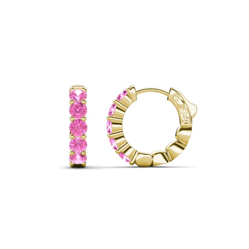 Anika 1.05 ctw Pink Sapphire (3.00 mm) Huggie Earrings 