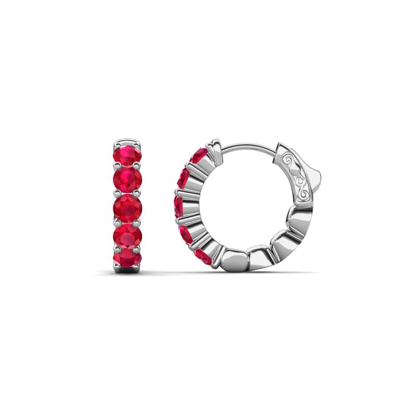 Anika 1.00 ctw Ruby (3.00 mm) Huggie Earrings 