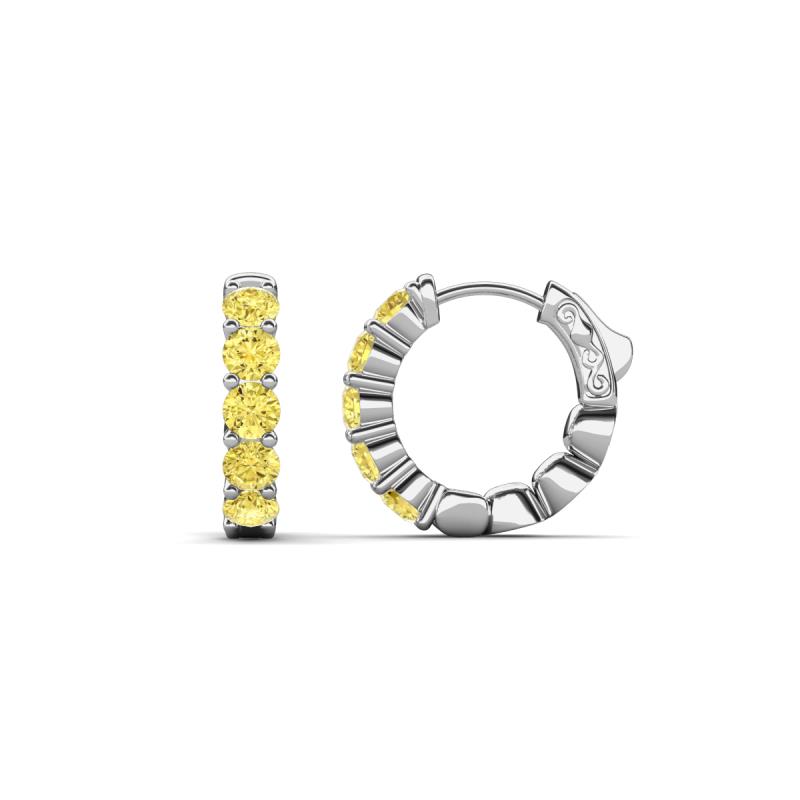 Anika 1.05 ctw Yellow Sapphire (3.00 mm) Huggie Earrings 