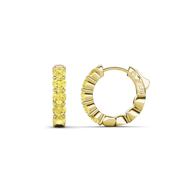 Anika 1.05 ctw Yellow Sapphire (3.00 mm) Huggie Earrings 