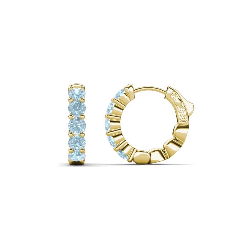 Anika 0.80 ctw Aquamarine (3.00 mm) Huggie Earrings 