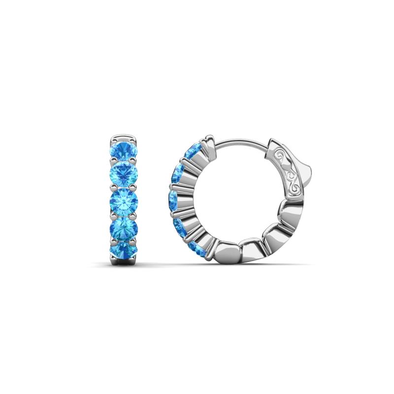 Anika 0.90 ctw Blue Topaz (3.00 mm) Huggie Earrings 