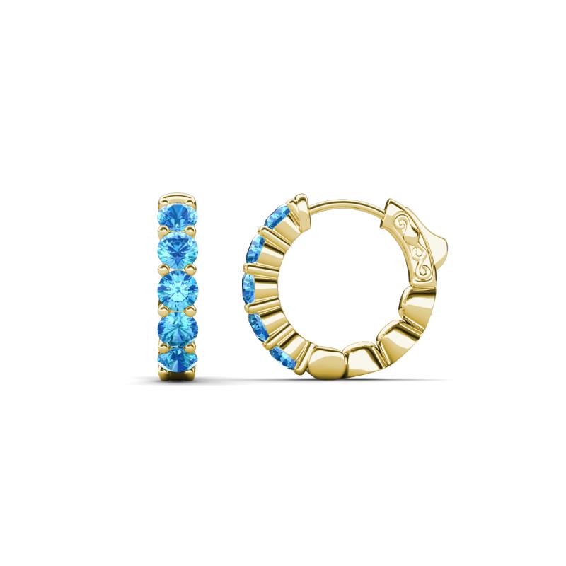 Anika 0.90 ctw Blue Topaz (3.00 mm) Huggie Earrings 