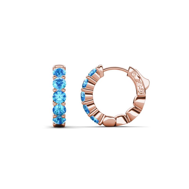 Anika 0.90 ctw Blue Topaz (3.00 mm) Huggie Earrings 