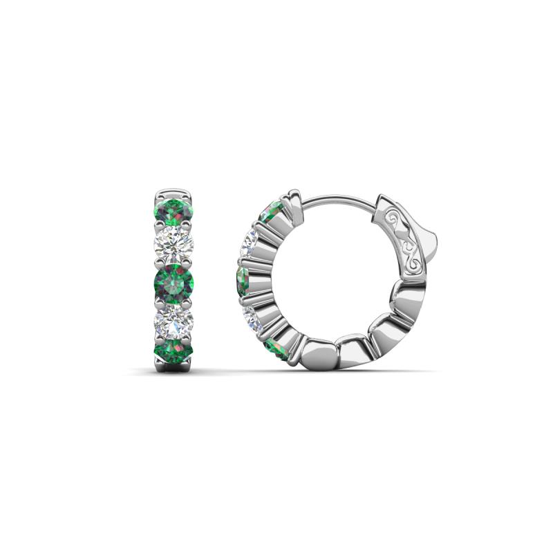 Anika 1.36 ctw Created Alexandrite and Lab Grown Diamonds (3.00 mm) Huggie Earrings 