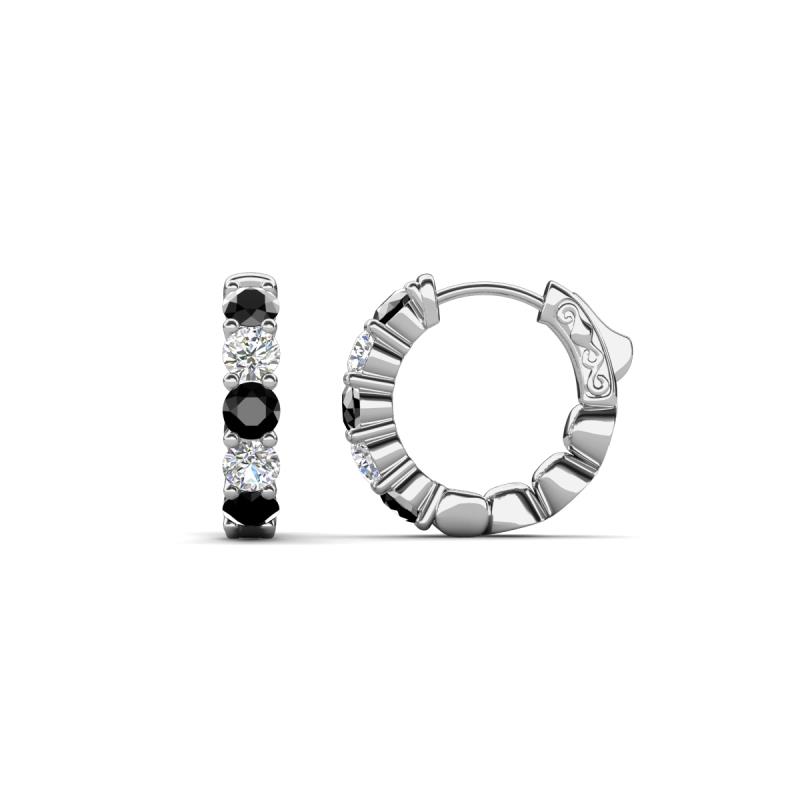 Anika 1.06 ctw Black Diamond and Lab Grown Diamonds (3.00 mm) Huggie Earrings 