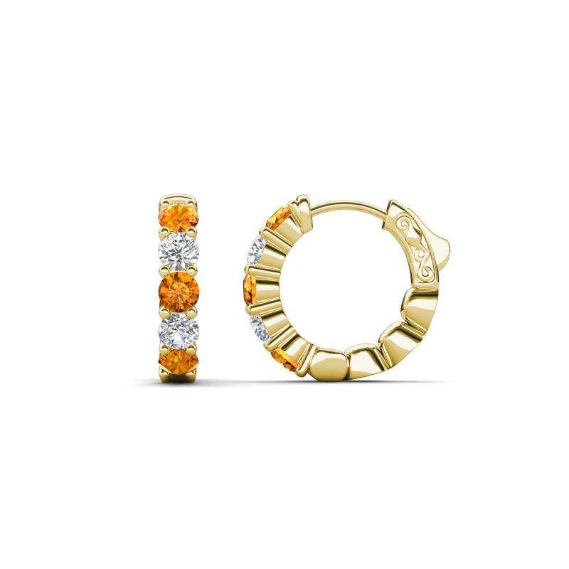 Anika 0.88 ctw Citrine and Lab Grown Diamonds (3.00 mm) Huggie Earrings 