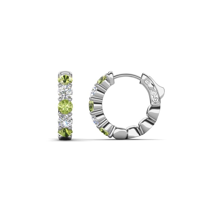 Anika 1.09 ctw Peridot and Lab Grown Diamonds (3.00 mm) Huggie Earrings 