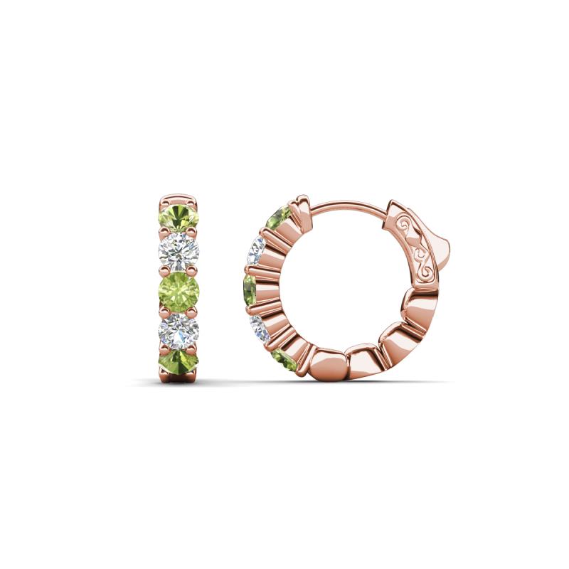 Anika 1.09 ctw Peridot and Lab Grown Diamonds (3.00 mm) Huggie Earrings 