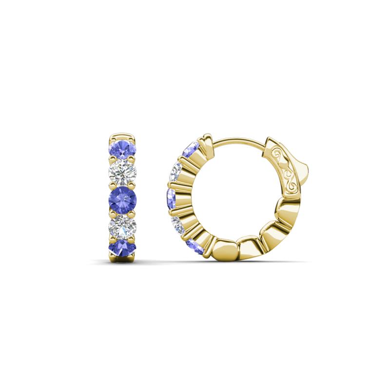 Anika 0.94 ctw Tanzanite and Lab Grown Diamonds (3.00 mm) Huggie Earrings 