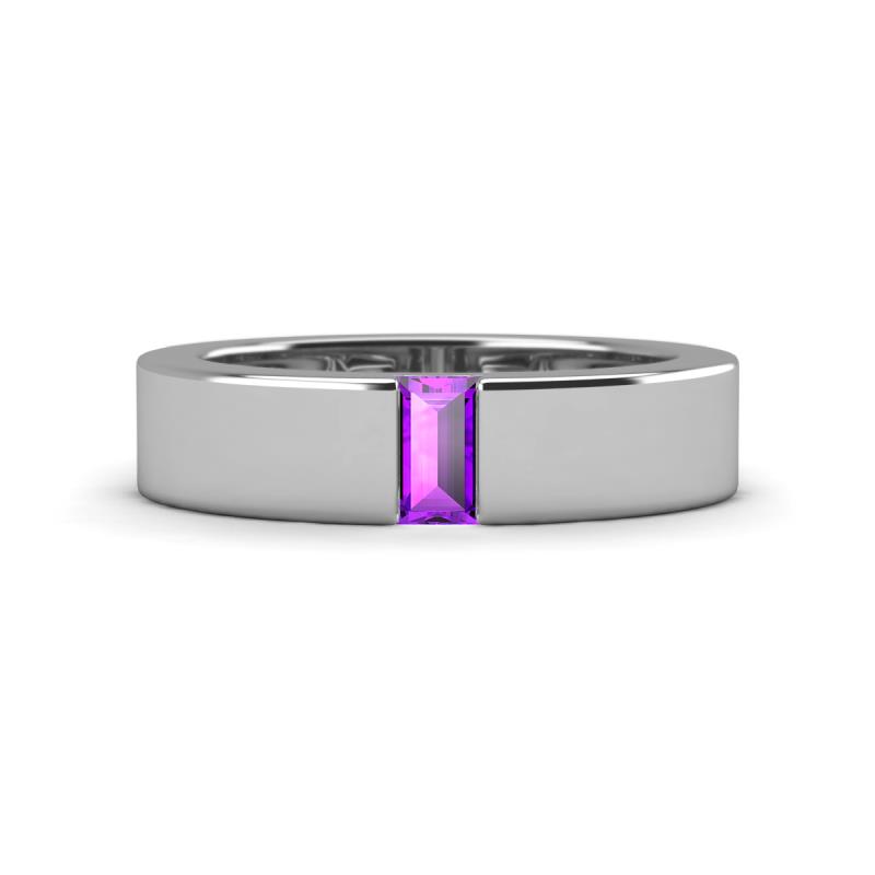Carter 0.27 ct Baguette Shape Amethyst Men Wedding Band (5 mm) 