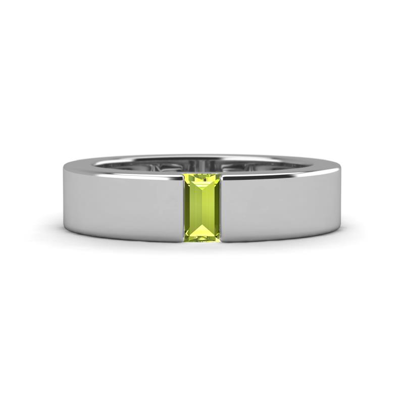 Carter 0.30 ct Baguette Shape Peridot Men Wedding Band (5 mm) 