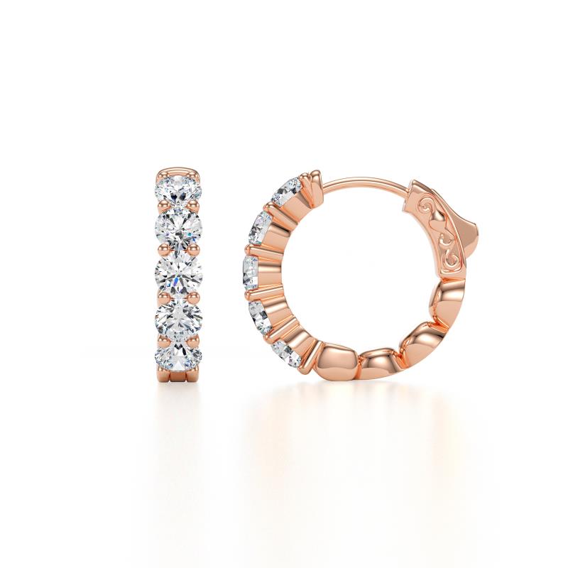 Anika 1.50 ctw Lab Grown Diamonds (3.50 mm) Huggie Earrings 