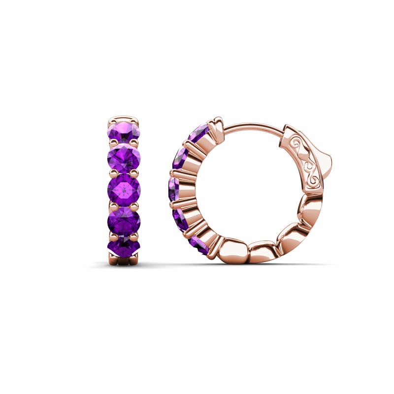Anika 1.50 ctw Amethyst (3.50 mm) Huggie Earrings 