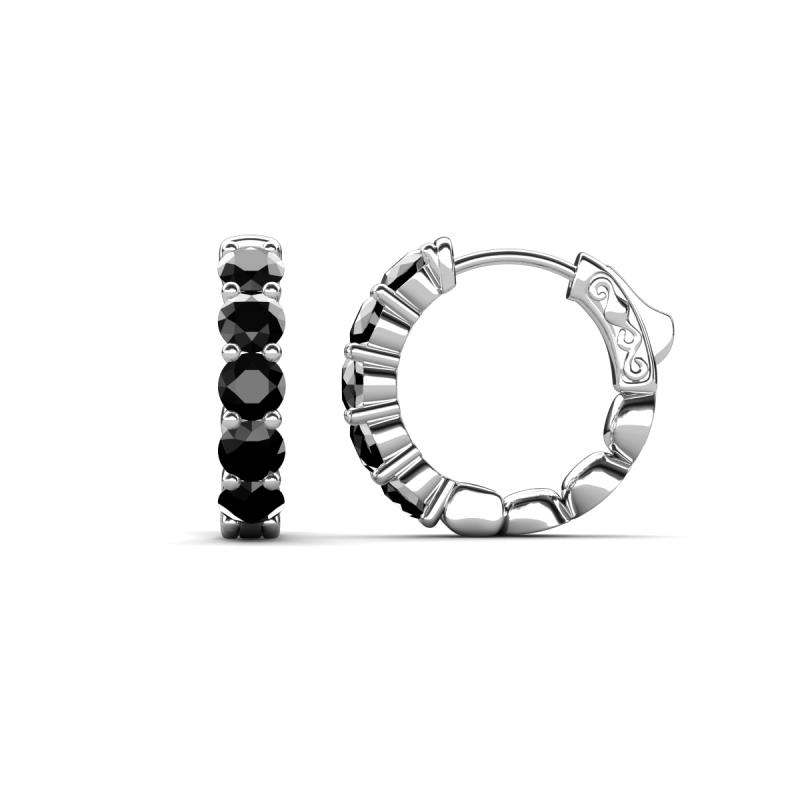 Anika 1.70 ctw Black Diamond (3.50 mm) Huggie Earrings 