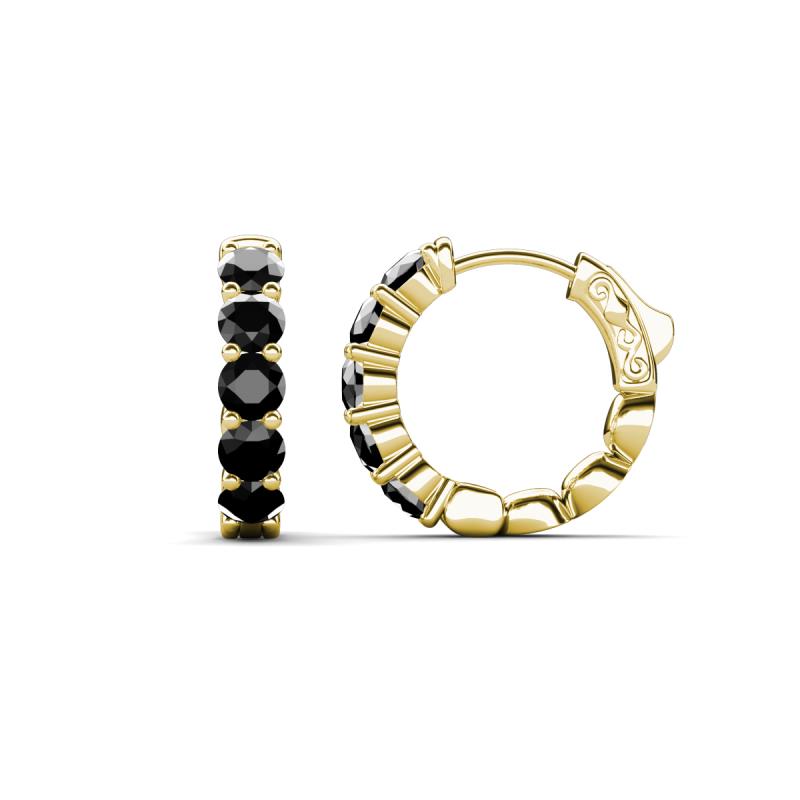 Anika 1.70 ctw Black Diamond (3.50 mm) Huggie Earrings 
