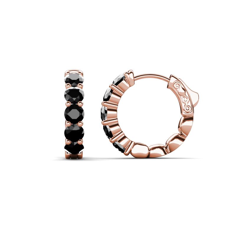 Anika 1.70 ctw Black Diamond (3.50 mm) Huggie Earrings 