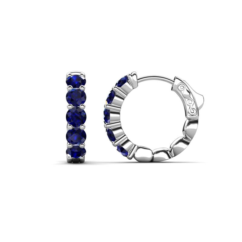 Anika 1.70 ctw Blue Sapphire (3.50 mm) Huggie Earrings 