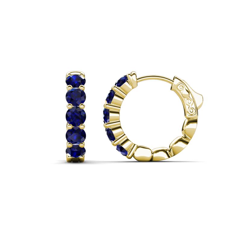 Anika 1.70 ctw Blue Sapphire (3.50 mm) Huggie Earrings 