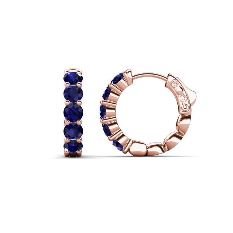 Anika 1.70 ctw Blue Sapphire (3.50 mm) Huggie Earrings 