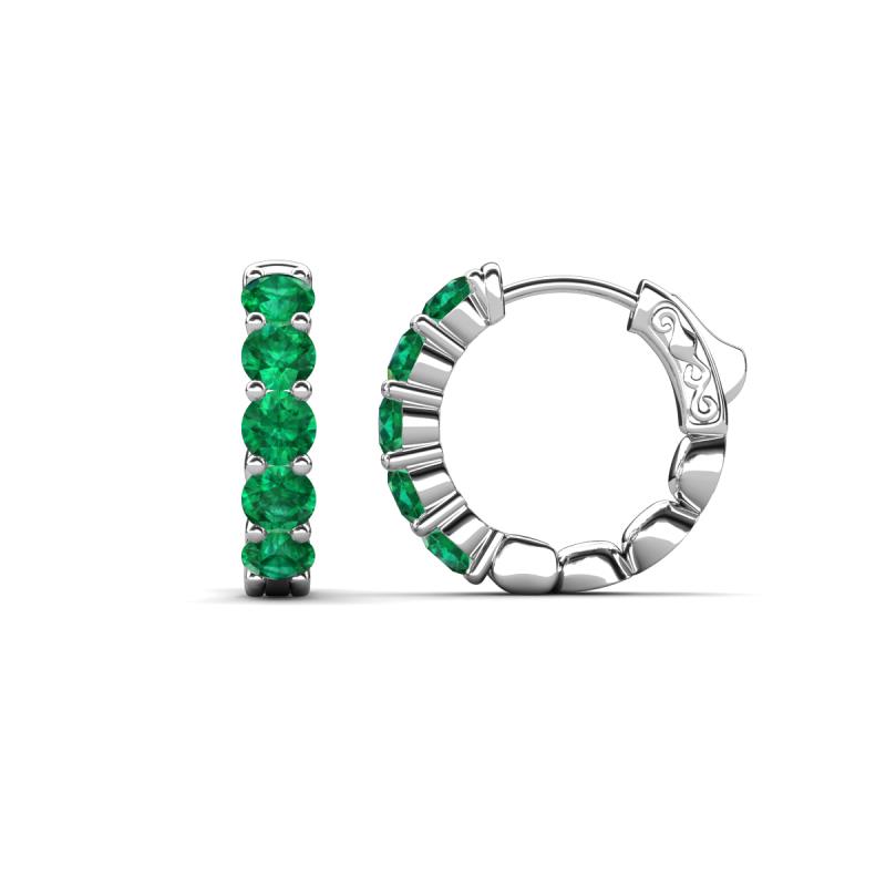 Anika 1.70 ctw Emerald (3.50 mm) Huggie Earrings 